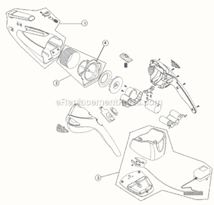 Page A Diagram and Parts List for M0886X  Dirt Devil Hand Vacuum